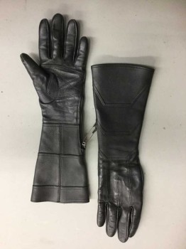 Unisex, Sci-Fi/Fantasy Gloves, Black, Leather, Solid