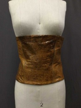 Womens, Sci-Fi/Fantasy Corset, Lt Brown, Brown, Patent Leather, Abstract , Splotchy Print, Lace Up Back