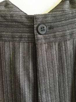 FRONTIER CLASSICS, Black, Gray, Lt Gray, Wool, Polyester, Stripes, High Waisted, Button Fly, 4 Pockets, Suspender Buttons at Outside Waistband, Self Belted Detail in Back, Reproduction Old West
