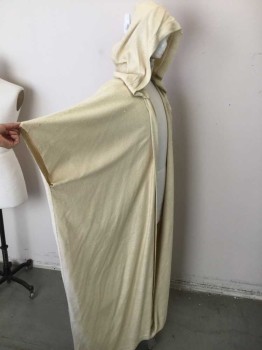 Unisex, Historical Fiction Robe , MTO, Ivory White, Silk, Solid, Size, One , Made To Order, Raw Silk/Tussah, Hood, Jedi, Sci-fi/Fantasy Robe, Cloak