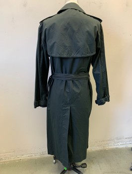 N/L, Black, Cotton, Solid, Double Breasted, "Gold" Look Plastic Buttons, 2 Pockets, Epaulettes at Shoulders, Belt Loops **With Matching Belt