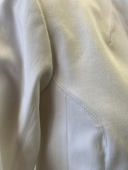 Womens, Sci-Fi/Fantasy Coat/Robe, N/L MTO, White, Cotton, Spandex, Solid, B34-38, M, "Lab Coat" Inspired Long Coat, Stretch Ponte Fabric, Open at Front with No Closures, Stand Collar, Princess Seams, Cream Lining, Multiples, Made To Order
