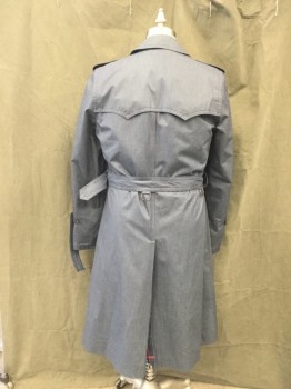 ARVOTEX, Dk Blue, Polyester, Cotton, Heathered, Double Breasted, Collar Attached, Epaulets, Shoulder Flap Pockets, 2 Pockets, Long Sleeves, Storm Flap Back Yoke