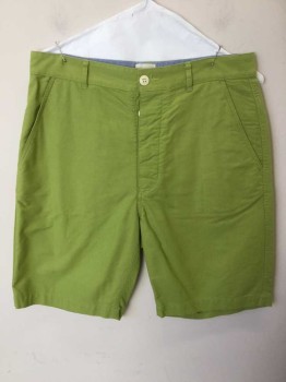 MAX 'N CHESTER , Lime Green, Cotton, Solid, Lime, Flat Front, Zip Front, Belt Hoops, 2 Slant Pockets