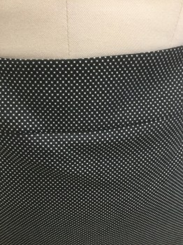 ARMANI COLLEZIONI, Black, White, Wool, Silk, Dots, Black with White Dotted Weave, 2" Wide Self Waistband, Pencil Fit, Invisible Zipper at Center Back, Slit at Center Back Hem