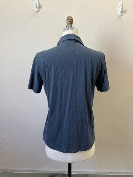 THEORY, Dusty Blue, Cotton, Solid, 3 Btns, C.A., Ss