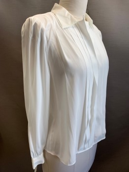 ILYSSA MAXX, White, Polyester, Solid, C.A., B.F., Hidden Placket, Pleated CF, Shoulder Pleats Front To Backls Pleats @ Shoulder, Shoulder Pads