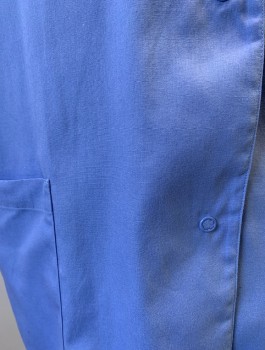Unisex, Scrubs, Jacket Unisex, MEDGEAR SCRUBS, Periwinkle Blue, Poly/Cotton, Solid, L, Long Sleeves, 3 Snaps at Front, V-neck, 2 Patch Pockets at Hips, Rib Knit Cuffs, Drawstring Waist in Back