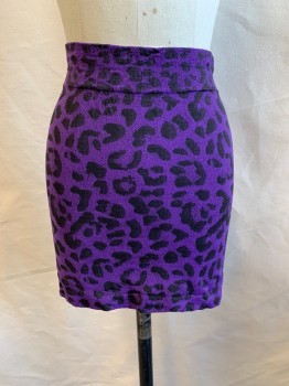 NL, Purple, Black, Polyester, Spandex, Animal Print, Leopard Pattern, Club Wear
