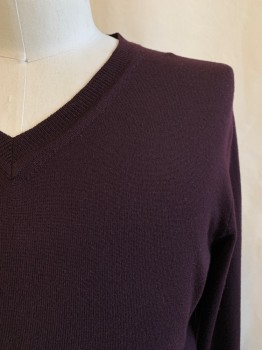 BLOOMINDALE'S, Aubergine Purple, Wool, Solid, V-N,