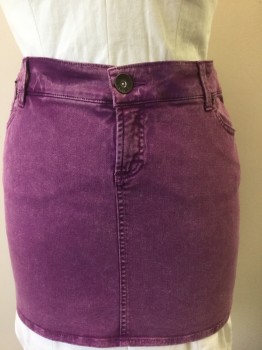 TORRID, Purple, Cotton, Spandex, Solid, Purple Denim, 5 Pockets, Zip Fly