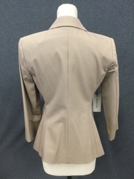 BABATON, Tan Brown, Cotton, Nylon, Solid, Single Breasted, Collar Attached, Notched Lapel, 3 Pockets, 2 Buttons,  3/4 Sleeve