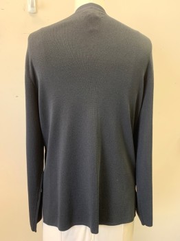 CHICO'S, Black, Rayon, Nylon, Solid, Cardigan, V-neck, Single Breasted, Button Front, Frog Button Closures