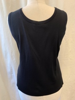 MISOOK, Black, Acrylic, Polyester, Solid, Pullover, Crew Neck, Sleeveless