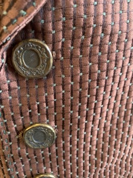 NL, Tobacco Brown, Dk Brown, Gray, Wool, Polyester, Pin Dot, Solid, Notched Lapel, Button Front, 3 Pocket, Metal Buttons, Self Back Belt,