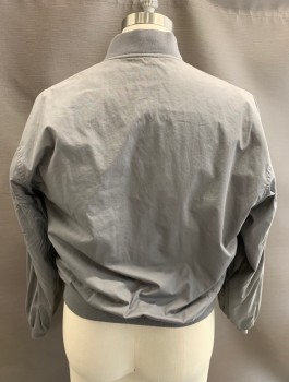 Mens, Jacket, MEMBERS ONLY, Dove Gray, Gray, Cotton, Color Blocking, 40, M, Reversible, Solid Gray Side Left Pocket Has Barcode, Knit Collar And Cuff, Zip Front, 2 Pocket