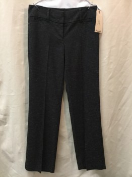 7TH AVE, Charcoal Gray, Synthetic, Spandex, Tweed, Wide Belt Loops, 4 Pockets, Mid-rise
