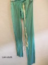 Womens, Sci-Fi/Fantasy Dress, NO LABEL, Green, Gold, Silk, Solid, 28 B, Wrinkle Pleated Chiffon, Strapless With Green Beetle Wings, Sheer, Open Sides, Gold Sheer Ribbon Bow At Waist, Weighted Hem.  Hook & Eye Side Closure.  ** WITH Gold Thong Bikini Bottom W/ 2 Panels CF/CB To Ankle