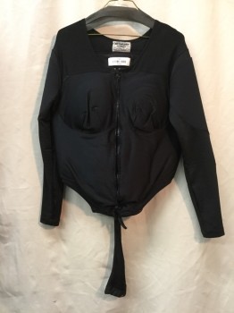 Unisex, Fat Padding, BILL HARGATE, Black, Synthetic, Solid, B 38, Black Leotard, Zip Front, Long Sleeves,