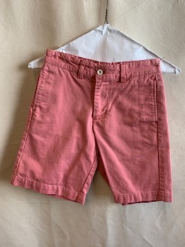 Childrens, Shorts, VINEYARD VINES, Blush Pink, Cotton, Solid, 8, Flat Front, 4 Pockets, Zip Fly, Button Closure, Belt Loops