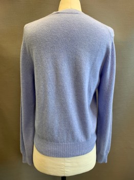 Acne Studios, Periwinkle Blue, Wool, Heathered, L/S, V Neck, Patch on Chest