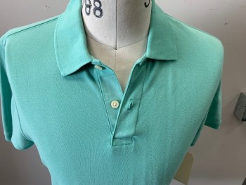 ST JOHNS BAY, Aqua Blue, Polyester, Cotton, Solid, S/S,