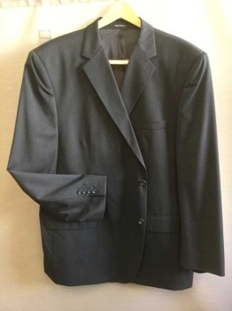 JOSEPH & FEISS, Charcoal Gray, Wool, Nylon, Heathered, 2 Button Single Breasted, 1 Welt Pocket, 2 Pockets with Flaps, Single Vent Center Back,