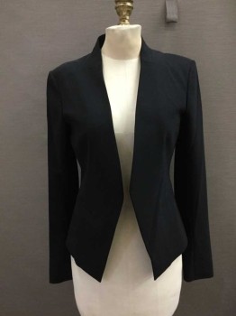 THEORY, Black, Polyester, Solid, Angled Open Front, No Lapel, 2 Welt Pockets,