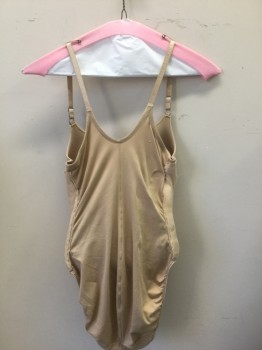 MTO, Lt Beige, Polyester, Solid, Adjustable Strap Underwire Bra Attached, Hook & Eyes at Crotch, About 3 Months