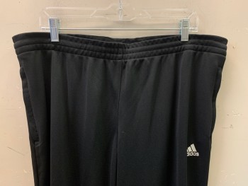 ADIDAS, Black, White, Polyester, Cotton, Solid, F.F, Side Pockets, Elastic Waist Band, With D String