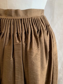 MTO, Bronze Metallic, Synthetic, Solid, 1700s, Pleated Waist, Ties at Back, Lacing at Back