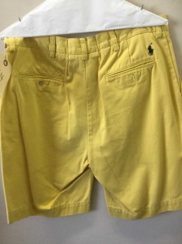 RALPH LAUREN, Yellow, Cotton, Solid, 5 + Pockets, Flat Front,