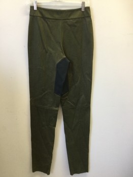 MTO, Black, Dk Olive Grn, Synthetic, Color Blocking, Novelty Pattern, Novelty Textured, Black Center Front Into Back Center Leg Panel, Dark Olive Rest of Pant, Zip Fly with Hook & Eyes Closure, Knee Seam, Raw Hem