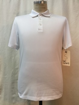 PORT AUTHORITY, White, Polyester, Solid, White, Short Sleeves,