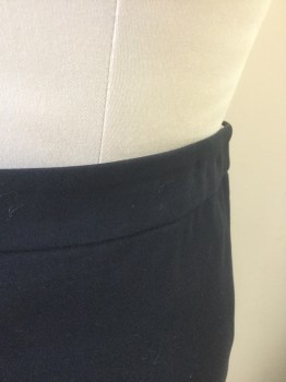 J.CREW, Navy Blue, Cotton, Solid, Dark Navy, Twill, Pencil Skirt, 1" Wide Self Waistband, Invisible Zipper at Center Back, Vent at Center Back Hem