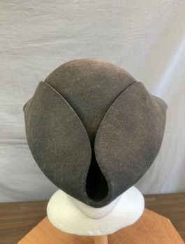 Mens, Historical Fiction Hat , N/L, Faded Black, Wool, Solid, 23.5", 7.5, Felt, Aged and Dirty, Raw Edge with No Trimming, Made To Order Reproduction
