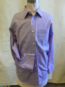 NORDSTROM, Lavender Purple, Cotton, Solid, Boys, Long Sleeves,  Button Front, Collar Attached, 1 Pocket,