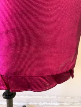 TERI JOHN, Magenta Pink, Rayon, Polyester, Solid, Evening Suit, Shiny Fabric, Pencil Skirt, Knee Length, Self Ruffle at Hem, Invisible Zipper in Back