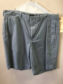 JCREW, Dusty Blue, Cotton, Solid, 5 + Pockets, Flat Front,