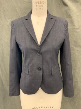 Womens, Blazer, THEORY, Charcoal Gray, Black, Wool, Lycra, Glen Plaid, Grid , 8, Charcoal/Black Glenplaid with Red/Blue Grid Overlay, Single Breasted, Collar Attached, Peaked Lapel, 2 Buttons,  2 Pockets