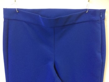 DKNY, Royal Blue, Polyester, Spandex, Solid, Royal Blue, 1-1/2" Waist Band, 2 Back Pockets, Flat Front, Side Zip