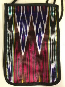 Womens, Purse, N/L, Navy Blue, Lavender Purple, Red, Lt Green, Multi-color, Polyester, Geometric, Floral, 8", 5"