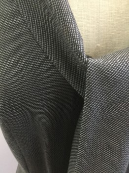 CALVIN KLEIN, Gray, Black, Polyester, Stripes - Static , Weave, Attached Scarf