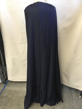 N/L, Navy Blue, Polyester, Acetate, Solid, Navy Texture with Navy Rope D-string, 1 Vertical Seam Back Center