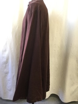 Mens, Historical Fiction Tunic, MTO, Rust Orange, Cotton, Solid, 44, Nehru Collar, Button Front with Lots of Little Metal Look a Like Buttons, Buttons Down Both Sides, Long Slit Sleeves the Entire Length of Garment, Looks Like a Cape, Lined. Nice Weight