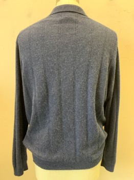TASSO ELBA, Navy Blue, Cashmere, Solid, Polo Neck, Long Sleeves, Soft, Little Pilly