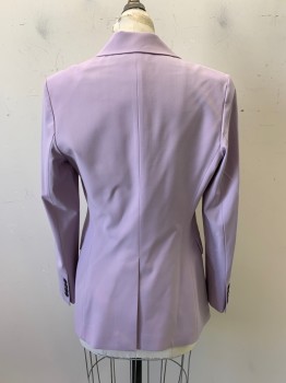 THEORY, Lilac Purple, Wool, Elastane, Solid, L/S, Single Breasted, Peaked Lapel, 3 Pockets, 4 Buttons on Cuffs