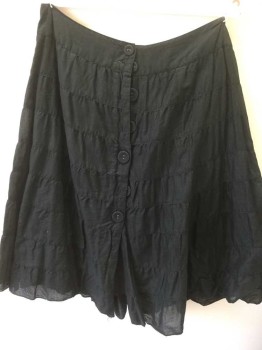 MOSSIMO, Black, Cotton, Solid, 8 Tiered, Layered, Button Front,