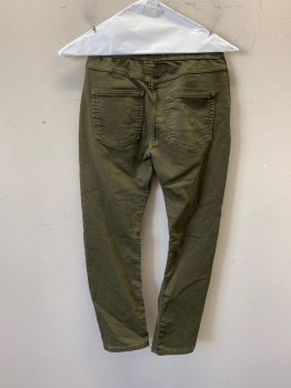 Childrens, Pants, CAT & JACK, Olive Green, Polyester, Solid, 10, Drawstring/Elastic Waistband, 5 Pockets,