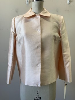 DOLCE & GABBANA, Baby Pink, Silk, Solid, Button Front, Collar Attached, Darted,